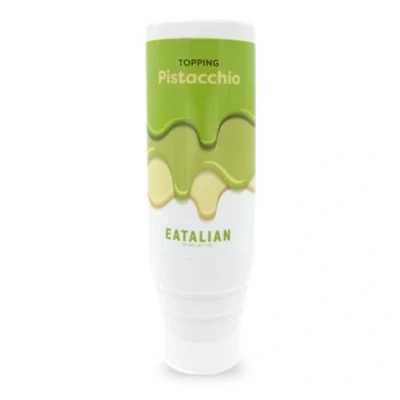 Imagen de EATALIAN by AMZ BETTER Sirope con Sabor a Pistacho, Crema Dulce Proteica en Squeezer de 300 gr, Made in Italy, Topping Pistacho para Decorar Heldos, Dulces y Tartas
