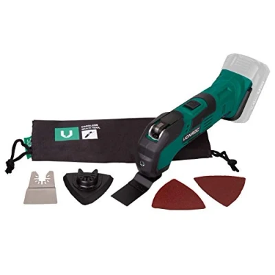 Imagen de VONROC herramienta multifunción inalámbrica VPower 20V (sin batería) Incl. accesorios y una bolsa para guardar la