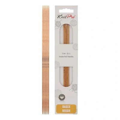 Imagen de KnitPro Basix Juego de 5 Agujas Tejer (Abedul) Doble Extremo: 20 cm x 2,50 mm, Madera, Multicolor