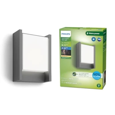 Imagen de Philips Lighting Aplique pared Exterior Ultraeficiente Arbour, 3.8W, 2700K, Antracita, resistente intemperie IP44