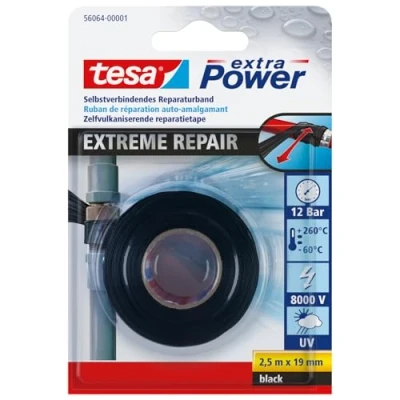 Imagen de tesa 56220 00000 00 Cinta de reparación, Negro, 2.5m x 19mm
