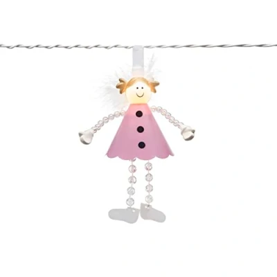 Imagen de Konstsmide 1448 102 Guirnalda LED, color rosa Ángel con interruptor de encendido/apagado/para interior (IP20)/10 diodos blanco cálido, transformador 24 V, cable