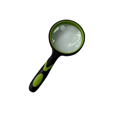 Imagen de Lupa 10X,Lente de 75 mm,Portátil Mano,Lupa con Mango Goma Antideslizante,para Personas Mayores y niños,para Lectura,Inspección,Observar Joyas,Manualidades (Green)