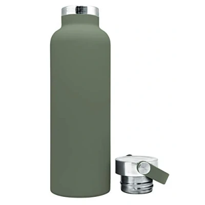 Imagen de Nerthus FIH 765 Botella Termo Tapón Asa Doble Pared para frios y Calientes Color Verde Militar de Acero Inoxidable 750 ml, Libre BPA, 18/8
