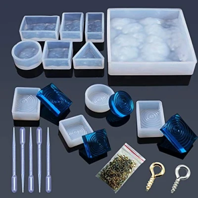 Imagen de Woohome 10 Forma Molde Silicona Resina Patrón de Agua Joyería para Collar Pendiente Fabricación Colgante Creativo Bricolaje DIY