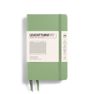 Imagen de LEUCHTTURM1917 363942 Libreta Pocket (A6) 90 x 150 mm, Tapa Dura, 187 páginas numeradas, Sage, Cuadriculada