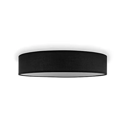 Imagen de Smartwares IDE 60044 Lámpara de techo, pantalla tela 50 cm diámetro, cuatro apliques con casquillos E27, compatible bombillas hasta 18 W, Iluminación Interior, IP20, Negro