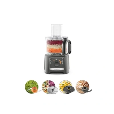 Imagen de Kenwood Multipro Compact FDP31.020GY Modelo 2023, Robot picador de cocina con 2 velocidades procesamiento + pulso, cuenco 2,1 L, cortador eléctrico para picar, rallar y amasar, 800 W