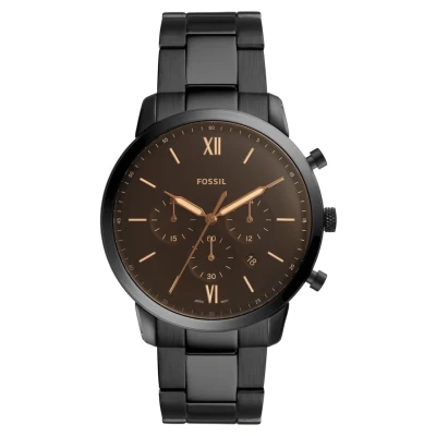 Imagen de Fossil Reloj para hombre Neutra Chrono, movimiento Cronógrafo de Cuarzo, 44mm Caja acero negro con correa acero, FS5525