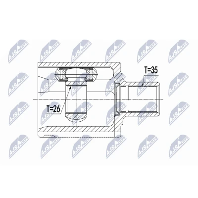 Imagen de NTY NPW VV 080 Junta Homocinética Transmisión automática Eje delantero, izquierda