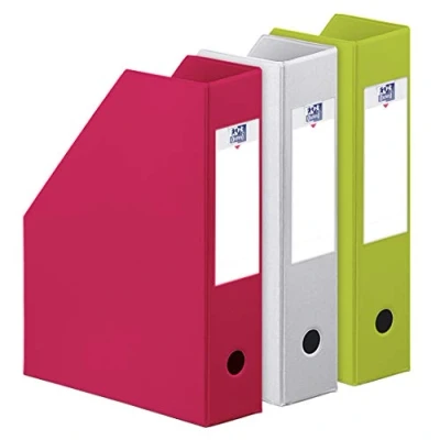 Imagen de Oxford color Life Tonic Juego de 3 revisteros (PVC, lomo 7 cm), aleatorio
