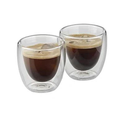 Imagen de WMF Kult Juego Dos Tazas de Café y Té Cristal, Vasos Espresso 80 ml Doble Pared Transparente Vidrio Borosilicatado