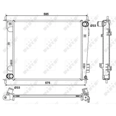Imagen de NRF 53057 Radiador, refrigeración del motor Aluminio 480 398 16 Aletas soldadas KIA: Soul I