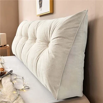 Imagen de Yanman Almohadas grandes de cuña para cabecero cama, almohada triangular lectura, cojín apoyo lumbar, respaldo cintura, posicionamiento suave sofá 60 x 50 20 cm