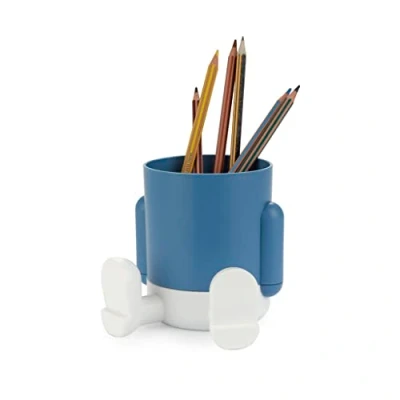 Imagen de Balvi Portalápices Mr Sitty Color Azul Diseño Colorido y Original con Dos compartimientos Plástico