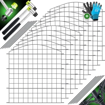 Imagen de KESSER® valla para estanque, de jardín, juego completo vallas metal, incluye martillo + varillas fijación, colocar en el Arco superior redondo Set 5