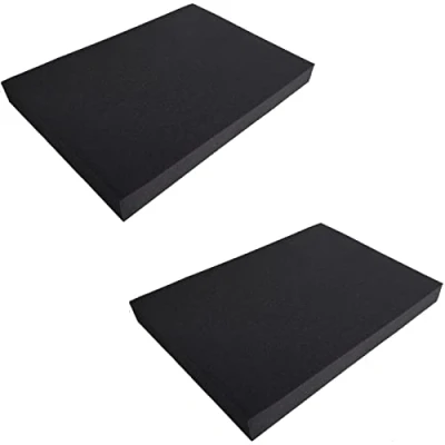 Imagen de espuma de poliuretano para tapicería cojines sofás sillas jardín protección embalaje modelismo cosplay (50 x 50 cm (2 piezas), negro)