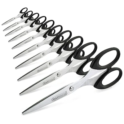 Imagen de Rapesco 1579 Confección Business: 10 Tijeras de Acero Inoxidable 16 cm, Negro