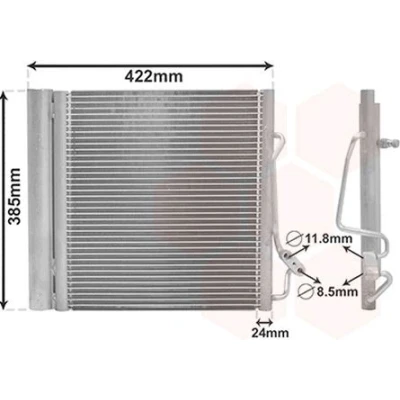 Imagen de VAN WEZEL 29005001 Condensador con secador Aluminio 330 SMART: City Coupe, Cabrio