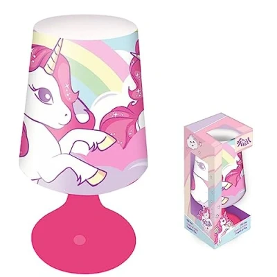 Imagen de SRV Hub lámpara de mesa unicornio Funciona con pilas noche 18 cm para niños y niñas, noche, ideal decoración dormitorio a partir 3 años Luz LED