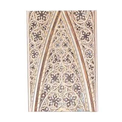Imagen de Vault of the Milan Cathedral (Duomo di Milano) Mini 12 month Horizontal Hardback Dayplanner 2025 (Wrap Closure): tydzień na dwóch stronach, zamykany magnes, papier 100 gsm