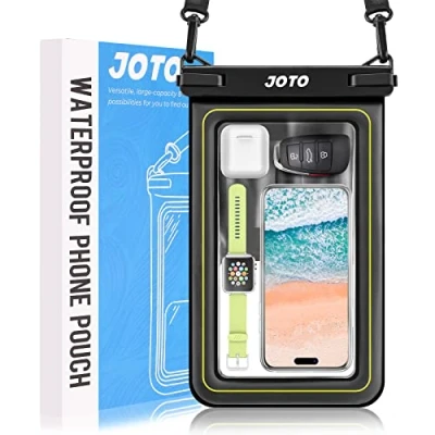 Imagen de JOTO Funda Impermeable para Celular, Bolsa Flotante Sumergible Compatible con iPhone 16/15/14 Pro/14 Plus 13 12 Mini Pro MAX SE X XR 8+ 7+ Galaxy S20 S10 Note Series y Móvil hasta 7&quot; Negro