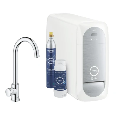 Imagen de Grohe Blue Home Mono Starter Kit grifo de cocina con filtro agua, caño en C (31498001)