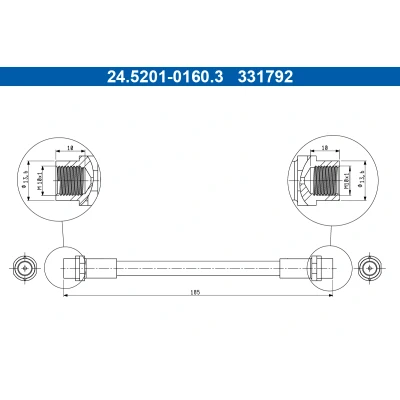 Imagen de Tubo flexible de frenos ATE 24.5201 0160.3