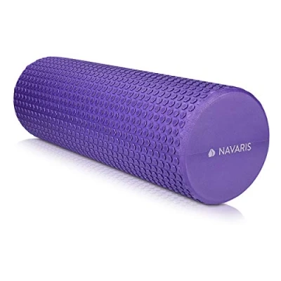 Imagen de Navaris Rodillo para Pilates de Espuma EVA Masaje Fitness Yoga Gym Foam Roller Entrenamiento Muscular Equilibrio Elasticidad