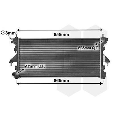 Imagen de VAN WEZEL 40002308 Radiador, refrigeración del motor Aluminio 780 375 34 Aletas unidas mecánicamente FIAT: Ducato III Furgón