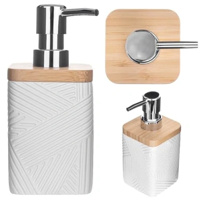 Imagen de KADAX dispensador de jabón líquido para lavavajillas, recargable, moderno, mano, con bomba (blanco,