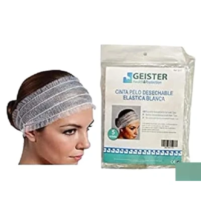 Imagen de Sodico 00700 Cinta Pelo Desechable Elastica Blanca 5 unidades