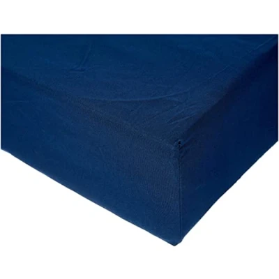 Imagen de Amazon Basics Sabana Bajera Ajustable, 152 x 200 30 cm, de Poliéster Microfibra, Azul Marino