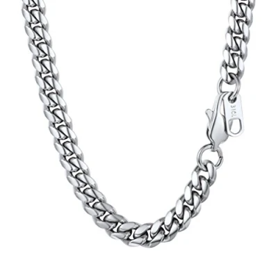 Imagen de PROSTEEL Collares de Hombre Acero Quirurgico, Cadenas Cubanas para Cuello 6mm Grosor 66cm Largo