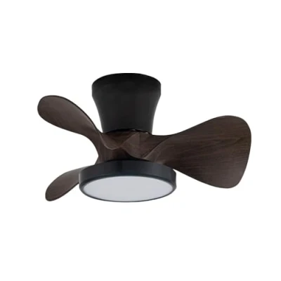 Imagen de wonderlamp Ventilador de techo pequeño ø56cm LED Merial Negro+Roble CCT 3000 4000 6000K 20W con Temporizador y Mando