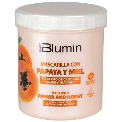 Imagen de Blumin Mascarilla reparadora e hidratante para el Cabello de Papaya y Miel, 700 ml