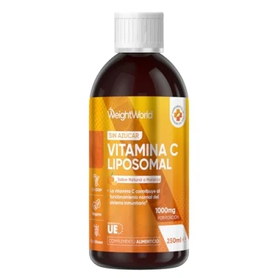Imagen de Vitamina C Liposomal 1000mg Líquida 250ml Sabor Natural a Naranja Ascorbato de Sodio Vegano y Sin Azúcares Para el Sistema Inmune, Piel, Cartílagos, Huesos, Cansancio la Función Psicológica