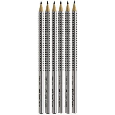 Imagen de Faber Castell Juego de 6 lápices papel GRIP 2001 silber 2H