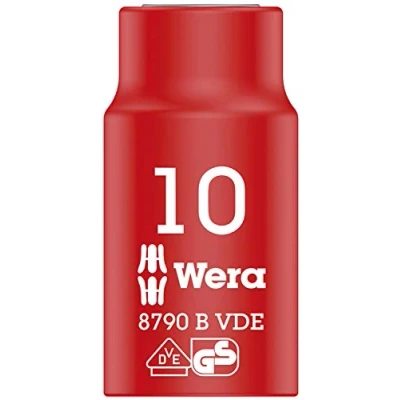Imagen de WERA 05004954001 8790 B VDE 10,0 Llave de vaso VDE, aislada, con arrastre 3/8&quot;