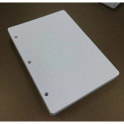 Imagen de Recambio de 100 hojas (200 páginas) 3 agujeros A5 14,5 x 20,5 cm Rayas 7 mm DIN para carpeta con anillas