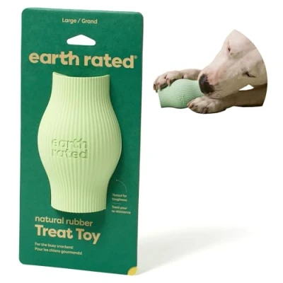 Imagen de Earth Rated Juguete dispensador de golosinas para Perros, enriquecimiento Perros Adultos y Cachorros, alimentador Lento, Apto lavavajillas congelador, Goma Natural, Grande,