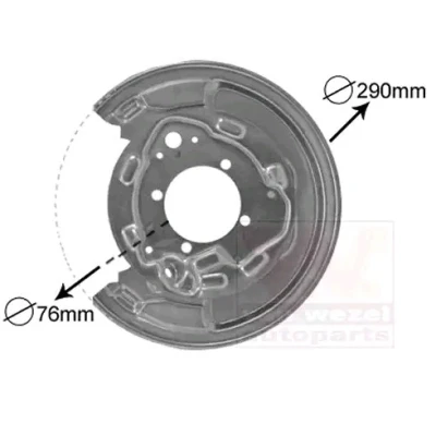 Imagen de VAN WEZEL 5307373 Chapa Protectora de Disco Freno Eje trasero izquierda