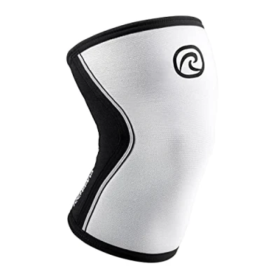 Imagen de Rehband Vendaje de rodilla, soporte rodilla 7mm para entrenamiento con pesas y levantamiento pesas, estabiliza la articulación Color:Blanco, Talla:M