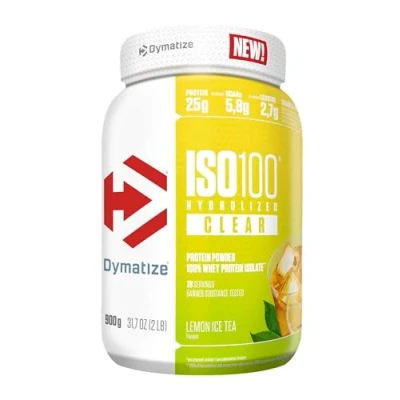 Imagen de Dymatize ISO 100 Hydrolyzed Clear Lemon Ice Tea 900g Hidrolizado de proteína suero transparente + aislado en polvo