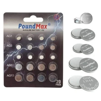 Imagen de 20 pilas alcalinas AG1 AG3 AG4 AG10 AG13 PoundMax