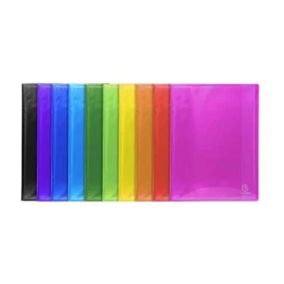 Imagen de Exacompta 85470E 1 funda para documentos Iderama 80 fundas de cristal liso 160 vistas A4 tamaño 24 x 32 cm polipropileno semirrígido 10 colores aleatorios