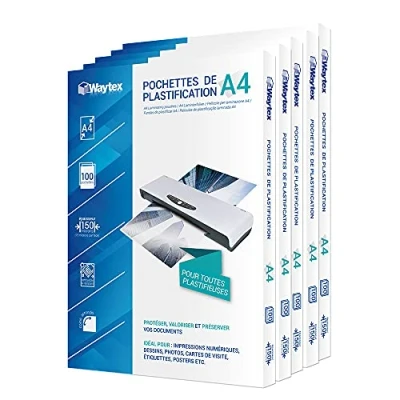 Imagen de Waytex A78273P500 Fundas plastificadoras (500 unidades, A4, 2 x 75 micrones por cara)