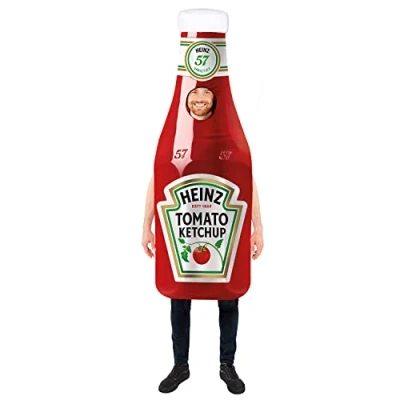 Imagen de Amscan 9913345 Disfraz oficial de Heinz Ketchup para adultos, tamaño único