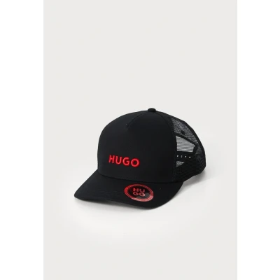 Imagen de HUGO Gorra Marsel Trucker para hombre de sarga algodón con inserciones malla, 002negro, Talla única