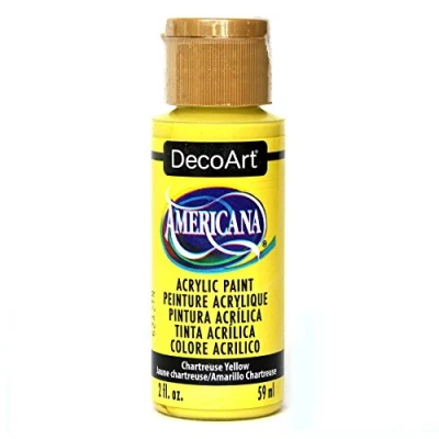 Imagen de Deco Art Acylic Americana Pintura acrílica 2 oz Amarillo Chartreuse, Materiales sintéticos, Multicolor, 59 ml (Pack of 1),